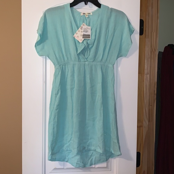 Miken Clothing Front Tie Cover-Up Dress, Size L - Blue ๐คฉ SC3 - Picture 3 of 7